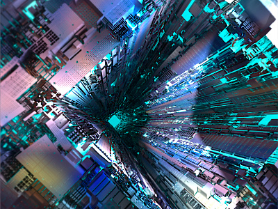 Phantom Cyberspace 3d art 3d artist 3d render abstract branding c4d c4dart cyberspace design motion design octane render rainbow