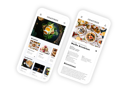 Cravings app cooking app ios iphonex typogaphy ui ux