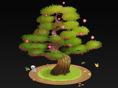 Martian spring tree asset birds dog flower game art game design game dev spring tree videogame