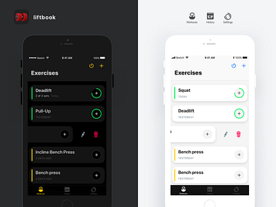 Liftbook. Fitness app