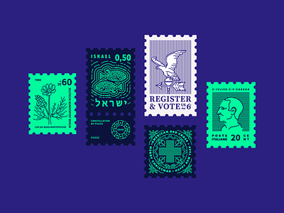 Digital stamp collection pt2 design illustration illustrator postmark procreateapp stamp stamp design stamping typography vector