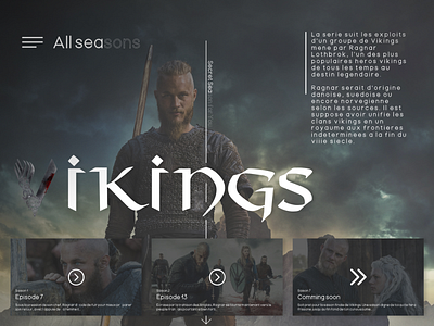 Vikings Homepage arrow black design figma font design gradient homepage logo season theme ui vikings white