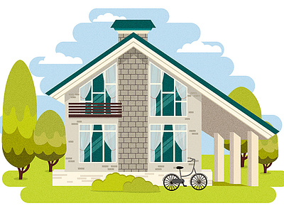 House ai colors design flat home house illustration town