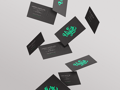 Virgult Business Card black brand business card design graphic green identity logo logotype personal