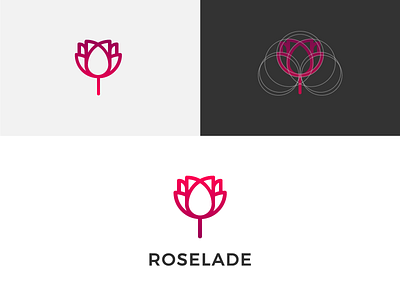 Roselade flower icon logo mark red rose roselade