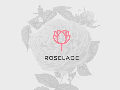Roselade - Final concept flower icon identity logo mark red rose roselade