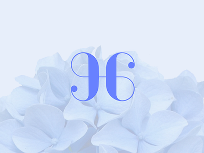 Hydrangea concept cosmetic flower h hydrangea identity letter logo monogram