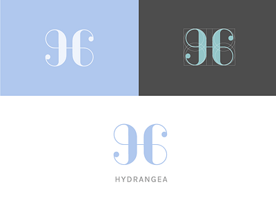 Hydrangea beauty cosmetic h hydrangea letter logo monogram