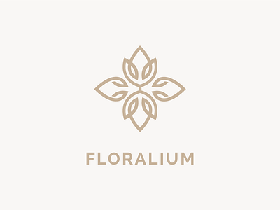Floralium brand concept flower garden geometric line logo logotype seed