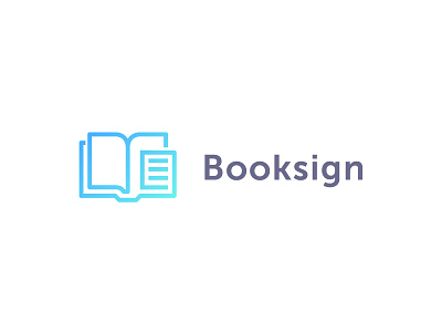 Booksign app book collection design icon iconic logo mark symbol