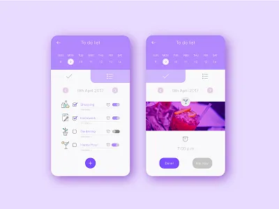 UI shot #5 app appinterface graphic illustartor todolist ui userinterface ux violet