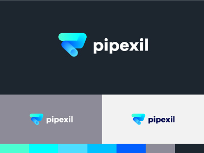 Pipexil concept design gradient color graphic hydraulic identity industry letter p logo logotype mark monogram proposal symbol vector