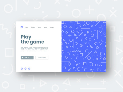 Play the game app blue concept design game icon landing page ui ux ui ux ui design