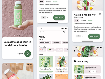 So Matcha Delicious Smoothies cart dailyui design doordash dose juice filter menu mobile mobile app photography product shopping cart sort by ui ux