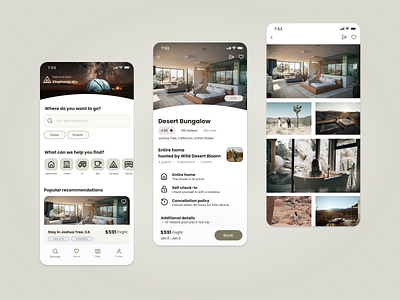 Desert Bungalow Booking App airbnb camping design experience guest heart hipcamp joshua tree like mobile mobile app nav navigation photography photos stay ui ux