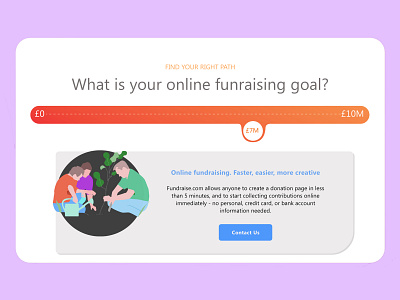 Fundraiser Landing page illustrator ui