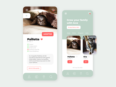 Adopt a cat adoption animals app design design app ui ui design ux uxdesign