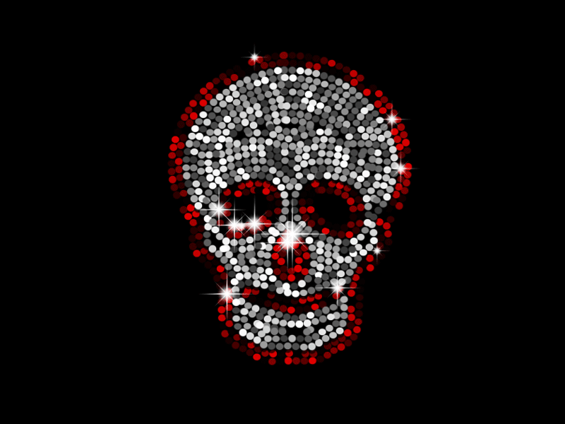 Skull action actions art black design graphic design graphic art illustration photoshop photoshop action red sequins