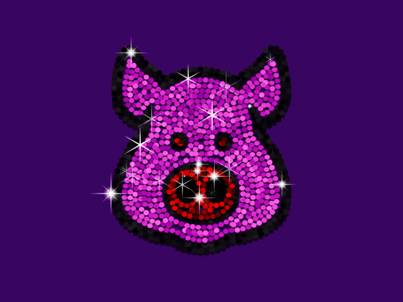 Saturday Night Pig action actions animation design dots graphic design graphic art illustration photoshop photoshop action pig pink sequin sequins shine sparkle star
