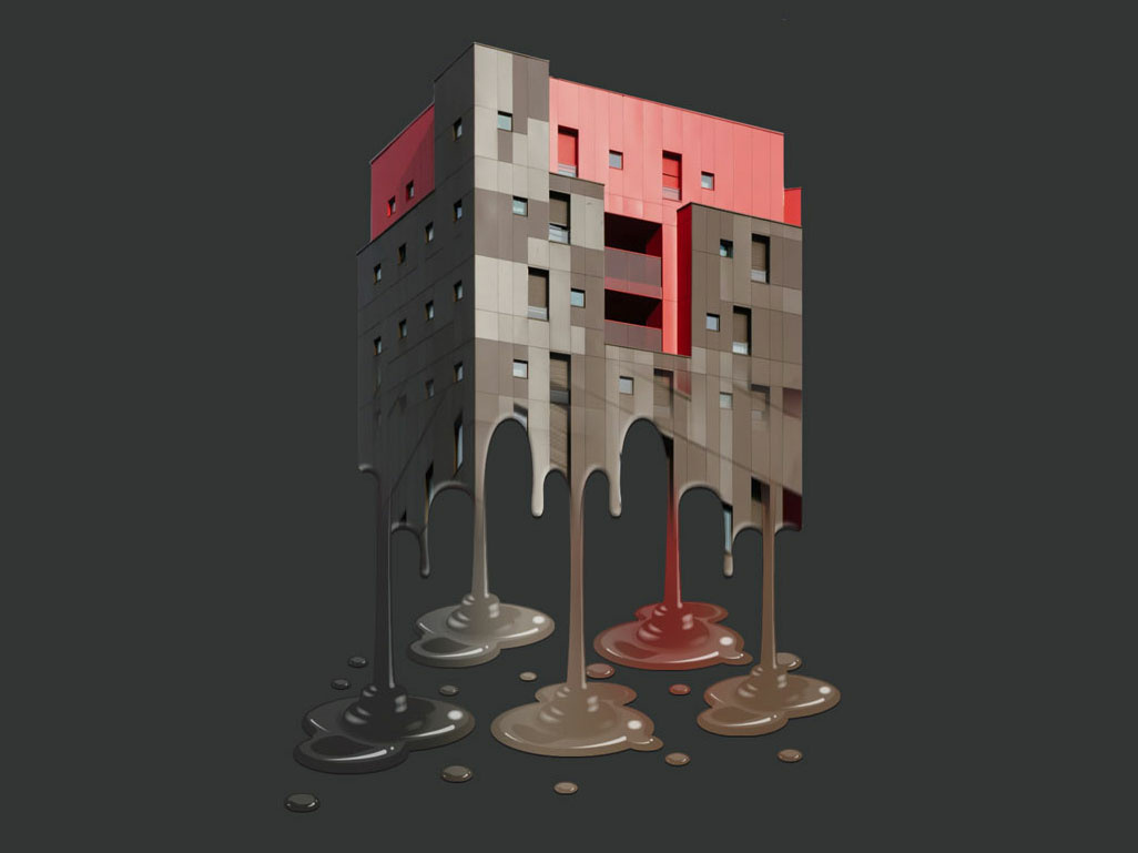 Melting Building by DarezD on Dribbble