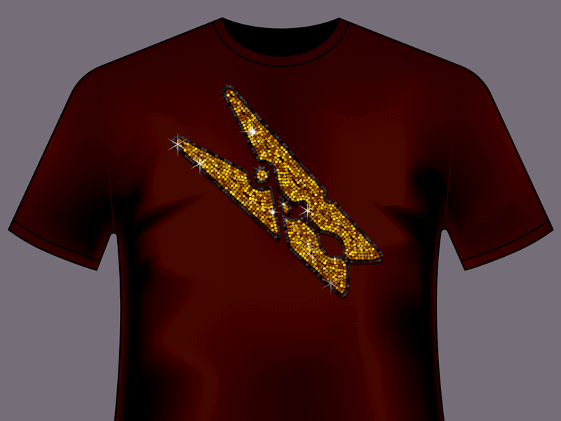 Clothespin T-Shirt action actions animation automate clothespin design gif gif animated graphic design illustration photoshop photoshop action sequins yellow