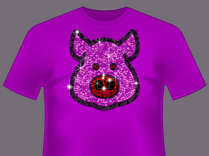 Pig T-Shirt action actions animation automated design gif gif animated gif art graphic design illustration photoshop photoshop action pink sequins