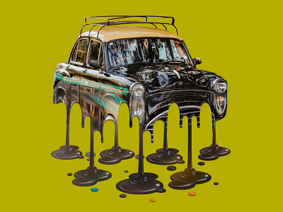 Melting Taxi action actions car design graphic design graphic art illustration melt meltdown melted melting melting picture photoshop photoshop action taxi yellow