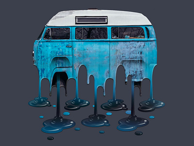 Melting Van action graphic design graphic art melt meltdown melted melting melting picture photoshop photoshop action van