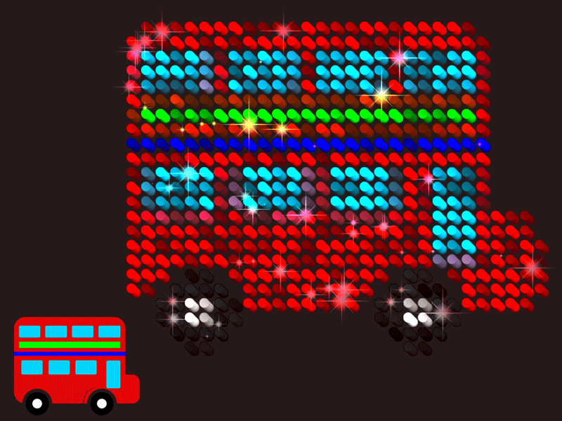 Londonbus action actions animation design gif gif animated gif animation gif art graphic design illustration mosaic pattern photoshop photoshop action