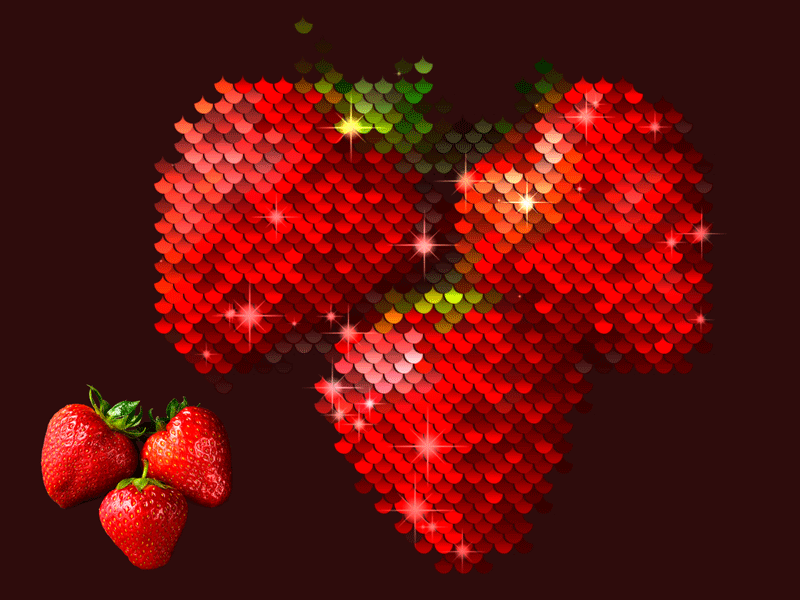 Strawberrys action actions animatid gif animation design gif gif animation gif art graphic graphic design graphic art illustration mosaic pattern photoshop photoshop action strawberry