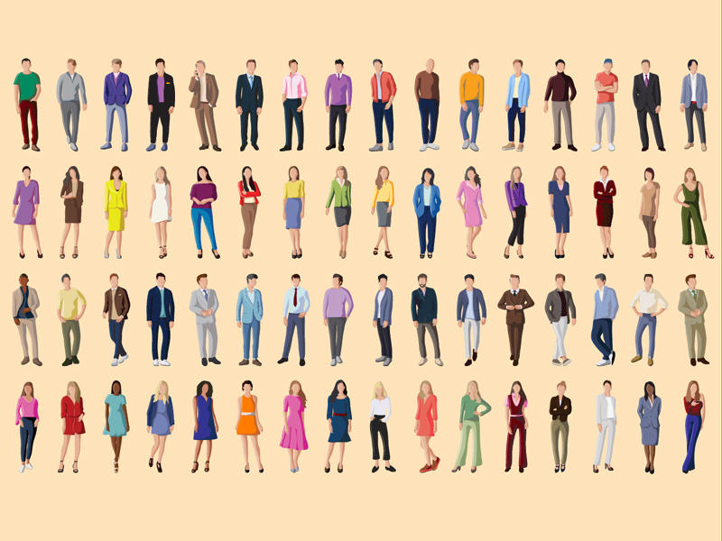 Vector People icons people icons crowd fashion people