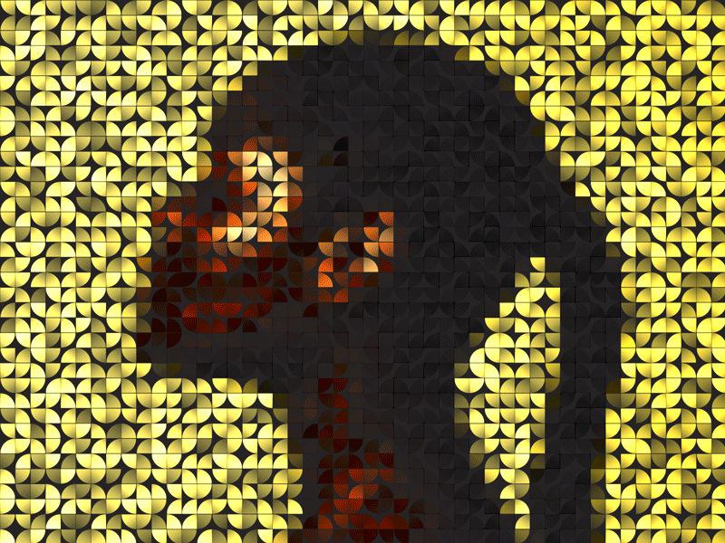 Yellow girl action actions animated gif animation design gif graphic design graphic art illustration mosaic photoshop photoshop action