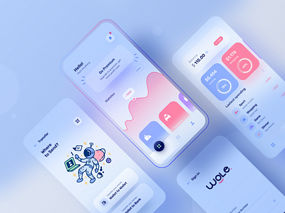 Wale App: A modern looking wallet app app branding finance app illustration ios app ios app design minimal mobile app mobile ui ui ux visual design wallet app