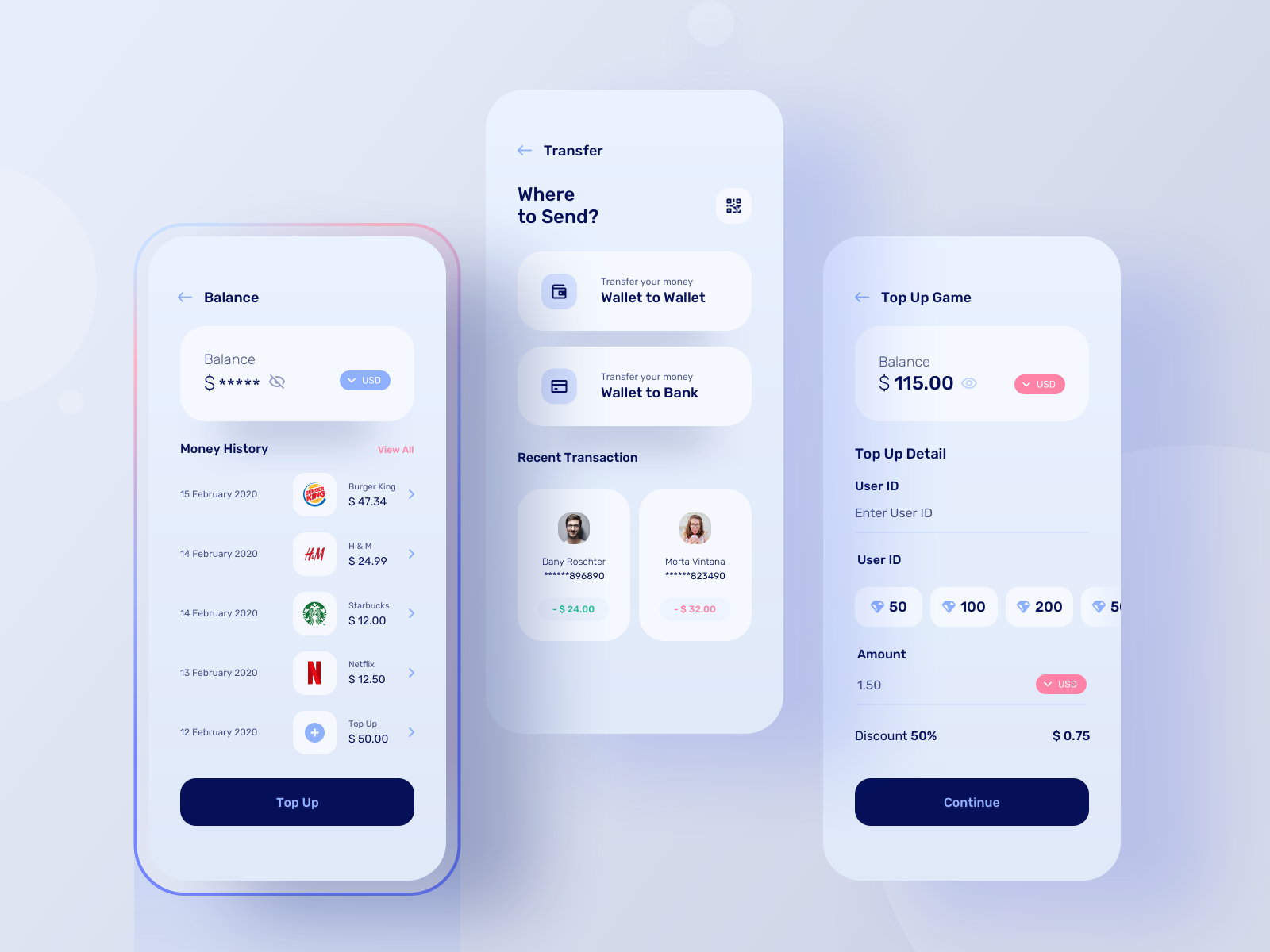 Wale App: A modern looking wallet app by Zino Belkaddas on Dribbble