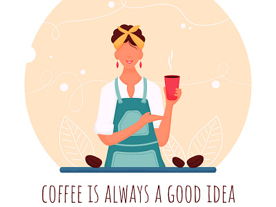 Barista women barista barista women coffee design illustraion illustration quote vector