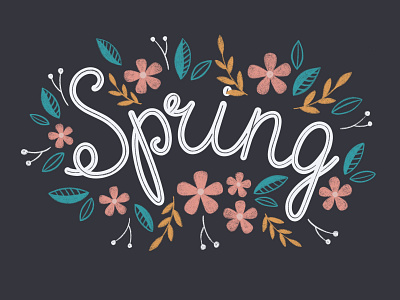 Spring lettering illustration digital illustration flowers illustration lettering procreate spring lettering