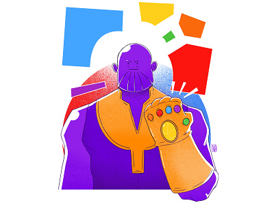 Thanos avengers design digitalart endgame fanart flat gauntlet illustration infinity marvel procreate purple thanos