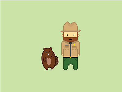 Ranger Rick beaver field guide illustration ranger