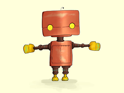 Hugbot hug illustration ipad pencil procreate robot