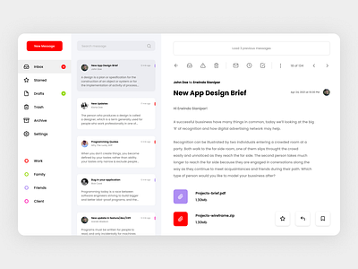 Email App app design desktop email