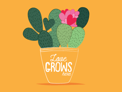 Love grows here 🌵💛 cactus grows illustration love prints