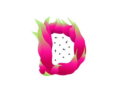 D is a delicious Dragonfruit 36 days 36 days of type dragon dragon fruit fruit illustration ilustracion