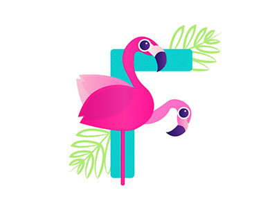 F is for Flamingo 💕 36 days 36 days of type f flamingo illustration type