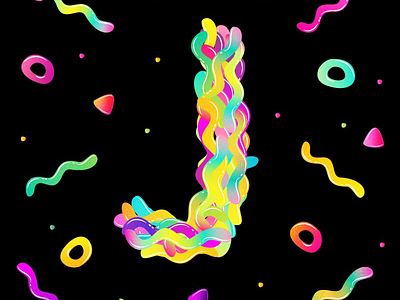 J is for Jellyworms 36 days 36 days of type gummy illustration j jelly jellyworms letter