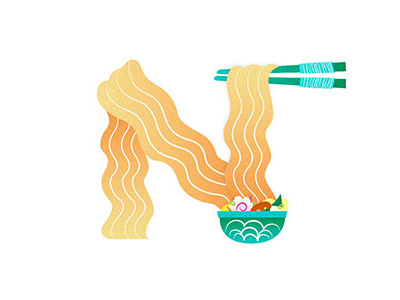 N is for Noodles! 🍜🤤 food illustrated food illustration illustrator noodles
