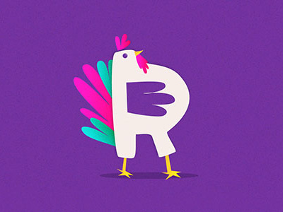 R is a Rooster 🐓 36 days 36 days of type illustrated illustration letter r rooster