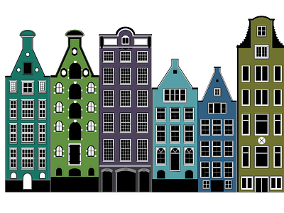 Amsterdam architecture illustration