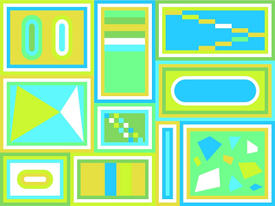 Boxes color design digital drawing fun geometic green illustration