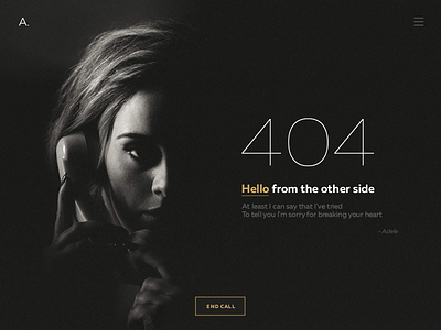 404 Page - Adele 404 adele app daily design flat fun hello ui ux web