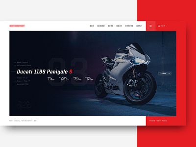 Motorcycle Dealer Homepage Design bikes design motorcycle race red sport ui ux web website
